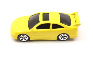 Yellow toy car coupe clipart