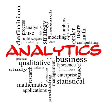 Analytics Word Cloud Concept in Red scribbles clipart