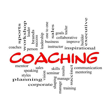 Red Caps Coaching Word Cloud Scribbled clipart