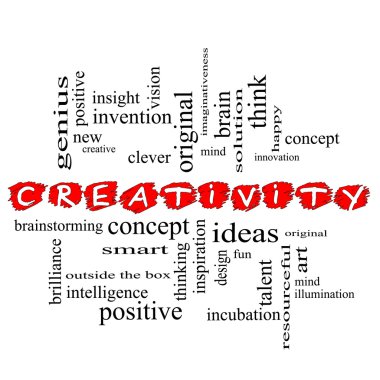 Creativity Word Cloud Concept Scribbled clipart