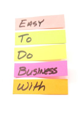 Easy to do business with sticky notes clipart