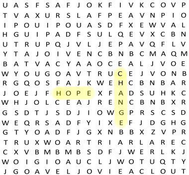 Hope and Change Word Search clipart
