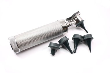 Otoscope with interchangable ends clipart