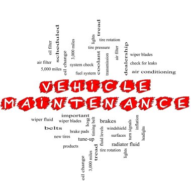 Vehicle Maintenance Word Cloud Concept Scribbled clipart