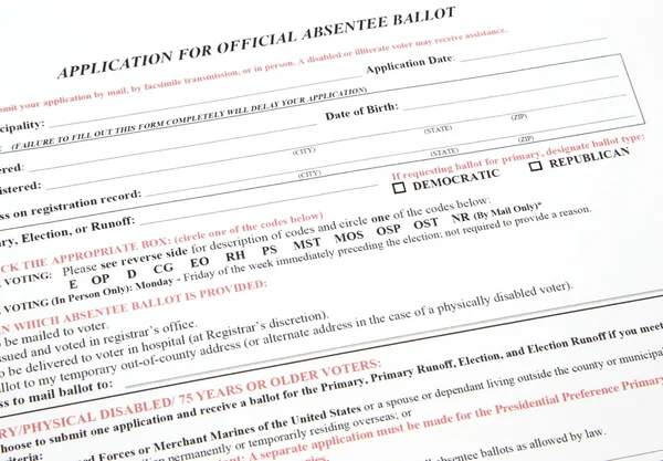 不在者投票投票用紙の申請 — ストック写真