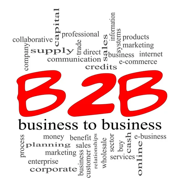 B2b business to business rotes Kritzelkonzept — Stockfoto
