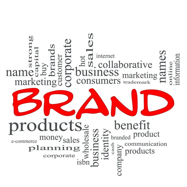 Brand Red Scribble Concept Word Cloud — Stock Photo, Image