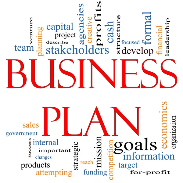 Business plan parola concetto di cloud — Foto Stock
