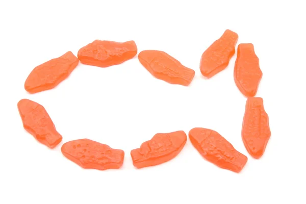 玩具糖果鱼成鱼的形状中 — 图库照片