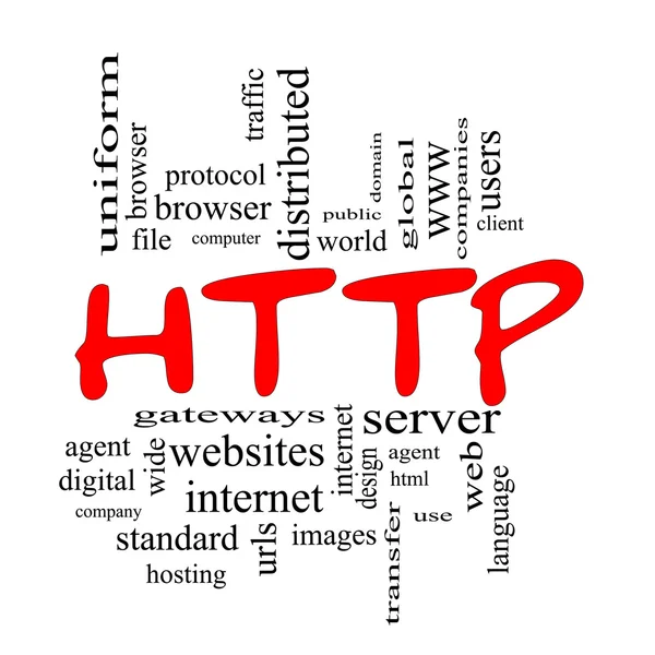 HTTP Word Cloud Concept scribbled in Red — Stock Photo, Image