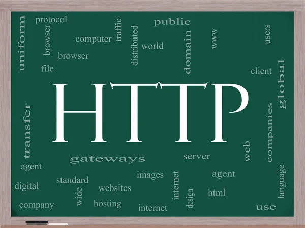 Http word cloud kavramı üzerine bir yazı tahtası — Stok fotoğraf