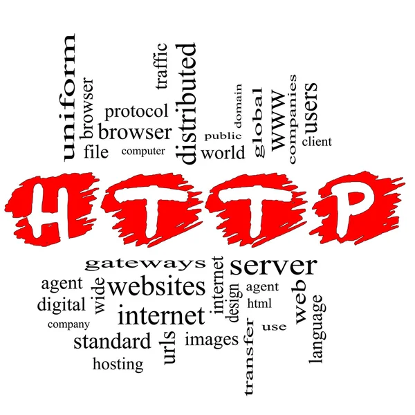 Concepto de nube de palabras HTTP garabateado — Foto de Stock