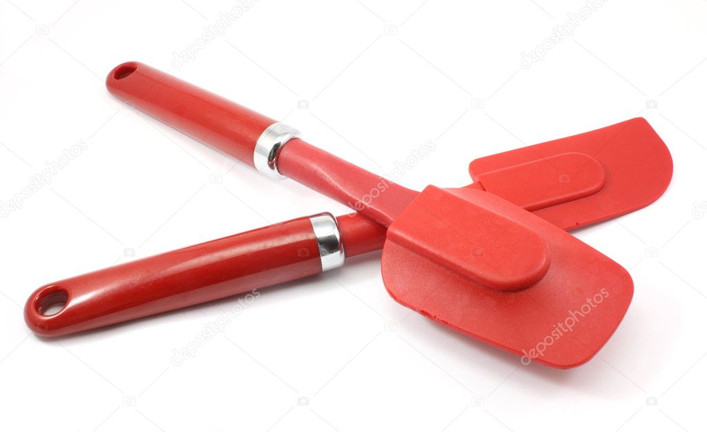 Pair of two red spatulas