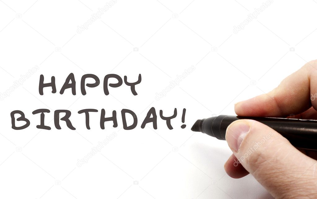 Happy Birthday Hand writing Stock Photo by ©mybaitshop 11796742