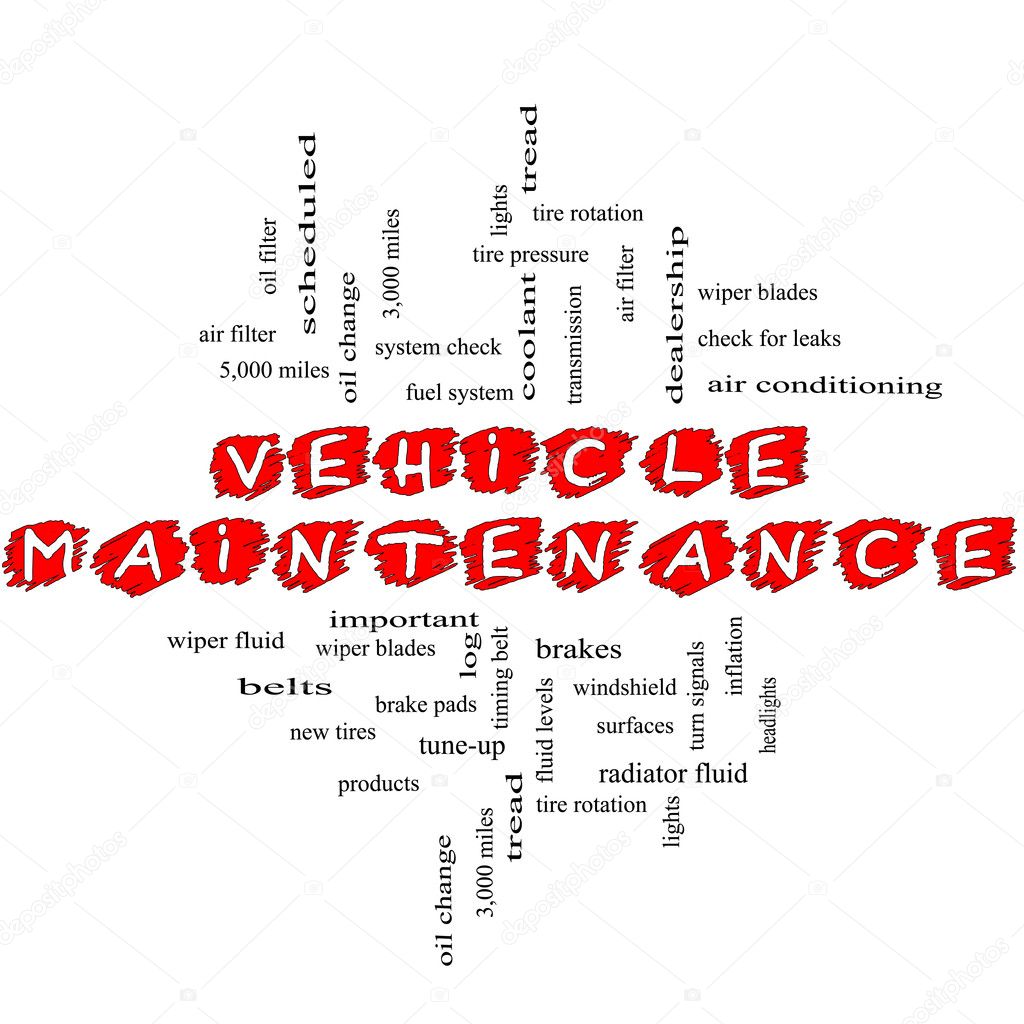 Vehicle Maintenance Word Cloud Concept Scribbled