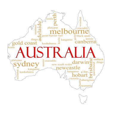 Beyaz Avustralya sözcüğü bulut harita
