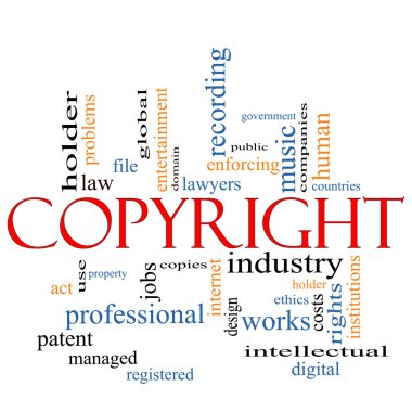 Copyright word cloud concept clipart