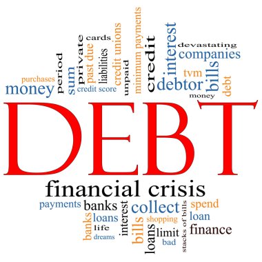 Debt Word Cloud Concept clipart