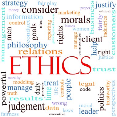 Ethics word concept illustration clipart