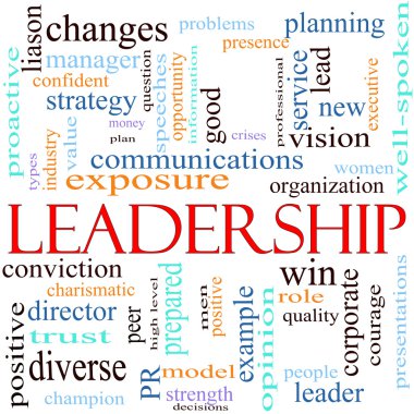 Leadership word concept illustration clipart