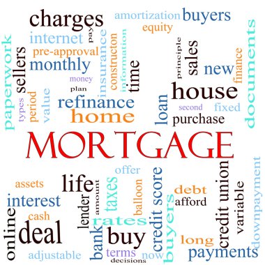 Mortgage word concept illustration clipart