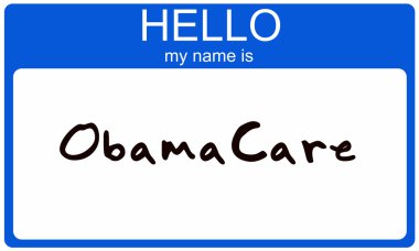 Hello my name is ObamaCare nametag clipart