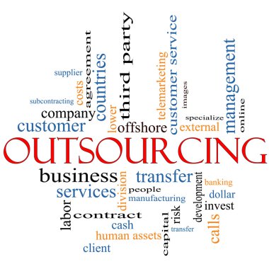 Outsourcing word cloud concept clipart