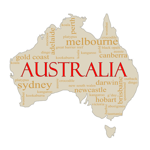 Australia Word Cloud Map