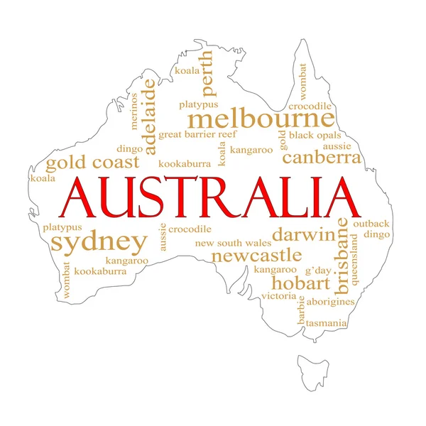 stock image White Australia Word Cloud Map