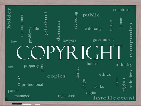 Copyright word cloud on blackboard — Stock Photo, Image