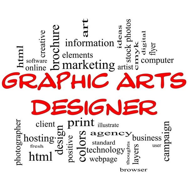 stock image Graphic Arts Designer Word Cloud Concept In Red Caps