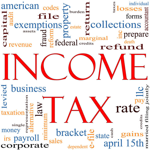 Income Tax Word Cloud concept