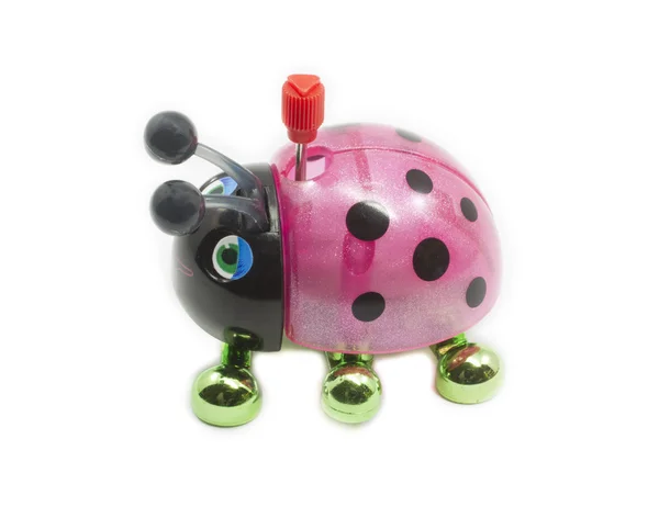 Růžové, černé a zelené hračka Beruška chůze — Stock fotografie