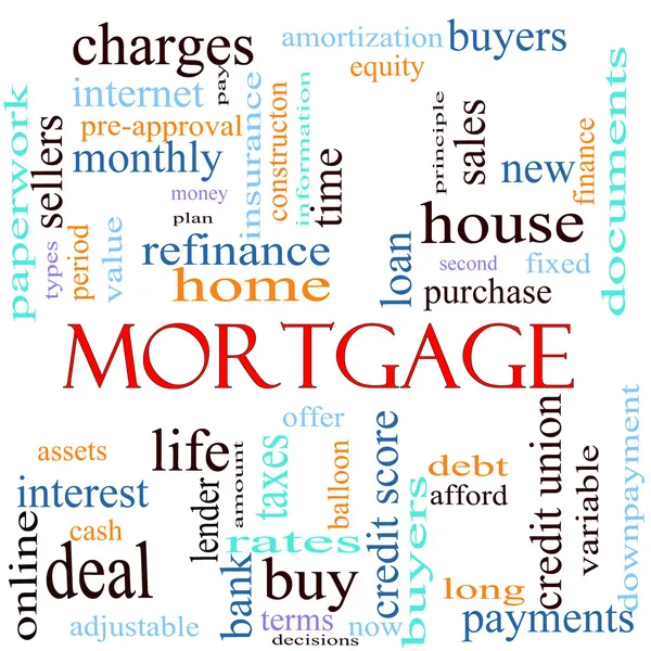 Mortgage kelime konsept illüstrasyon — Stok fotoğraf
