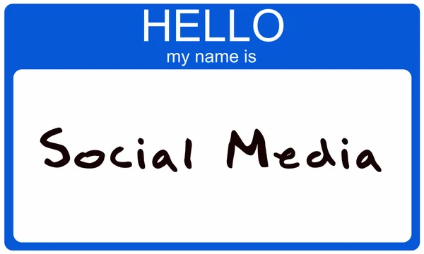 Γεια σας το όνομά μου είναι η κοινωνική media — Φωτογραφία Αρχείου