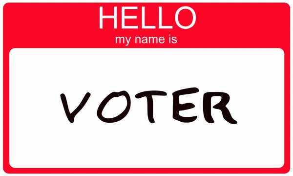 Γεια σας το όνομά μου είναι ο ψηφοφόρος — Φωτογραφία Αρχείου
