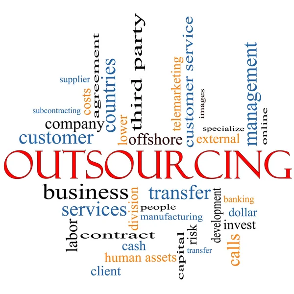 Outsourcing palabra nube concepto — Foto de Stock