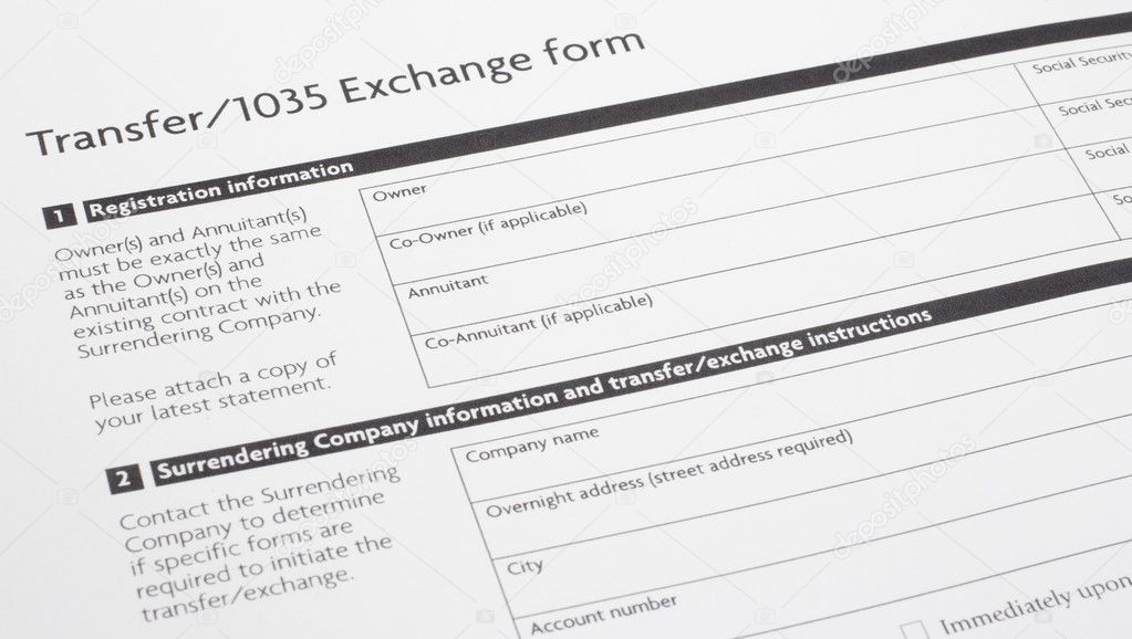 Section 1035 Exchange Paper Form