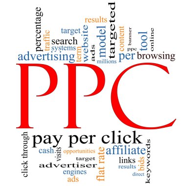 PPC Pay Per Click word cloud clipart