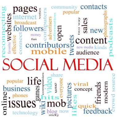 Social Media word concept illustration clipart