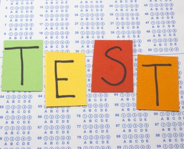 Scantron Test with Colorful Letters clipart