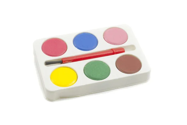 Colorful Paint set and brush — Stock Photo, Image