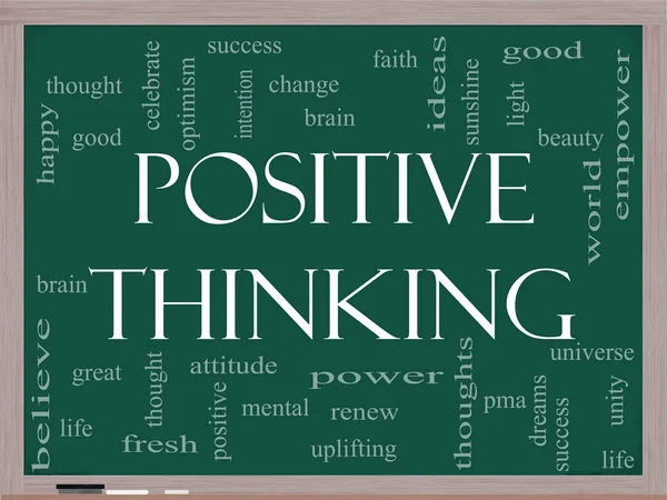 Positives Denken Word Cloud-Konzept auf einer Tafel — Stockfoto