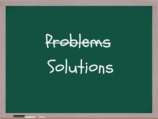 Problemas Soluções Chalkboard — Fotografia de Stock