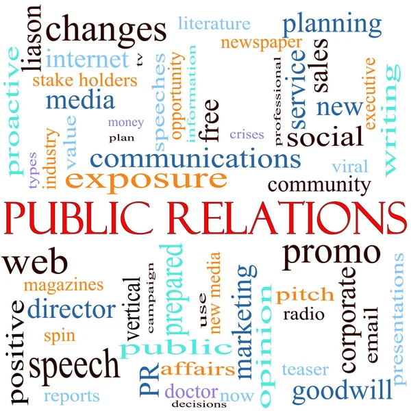 Chmura słowa public relations — Zdjęcie stockowe