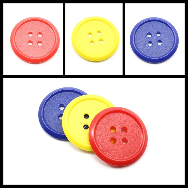 Collage av färgglada runda knappar — Stockfoto