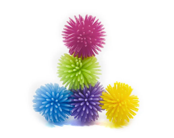 Uma pilha de bolas de koosh coloridas — Fotografia de Stock