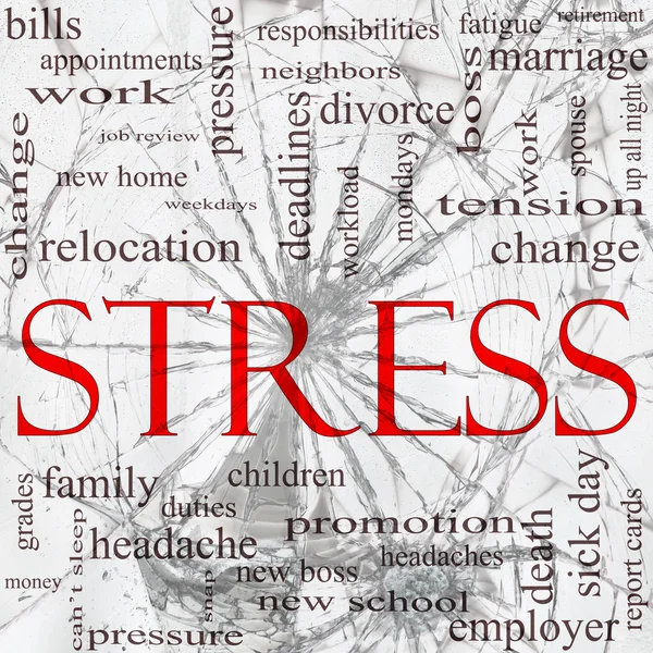 Stress Shattered Glass Word Cloud Concept — Stock Photo, Image