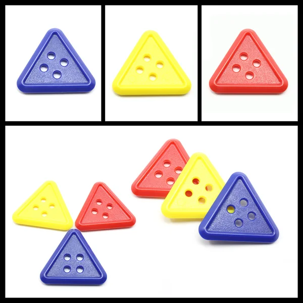 Colagem de botões triangulares coloridos — Fotografia de Stock