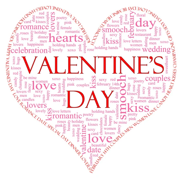 Valentine's Day Heart Shaped word cloud — Stock Photo, Image